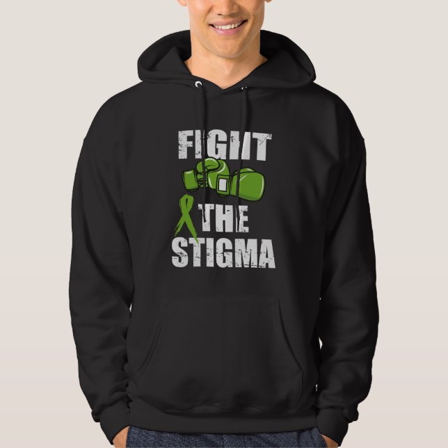 Sudadera Fight The Stigma Mental Health Awareness  Green Gl (Anverso)