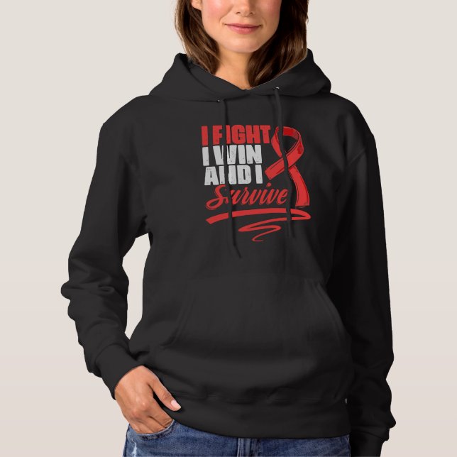 Sudadera Fight Win Stroke Survivor Red Ribbon Stroke Awaren (Anverso)