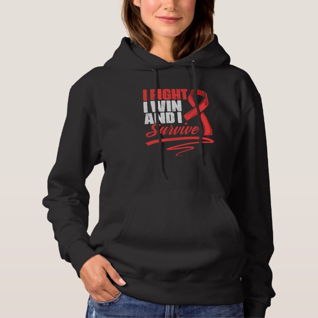 Sudadera Fight Win Stroke Survivor Red Ribbon Stroke Awaren (Anverso)
