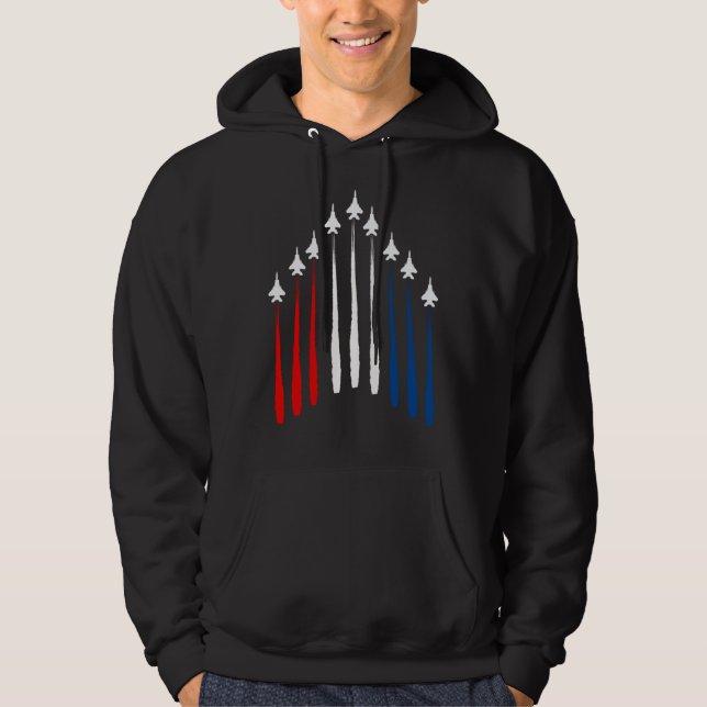 Sudadera Fighter Jet USA Flag Airplane F 18 4th Of July (Anverso)