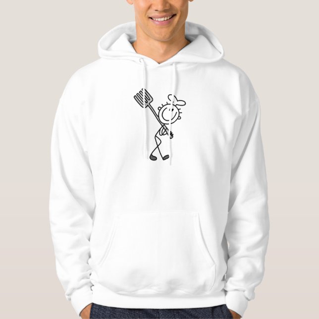 Sudadera Figura de palitos de chef con tenedor (Anverso)