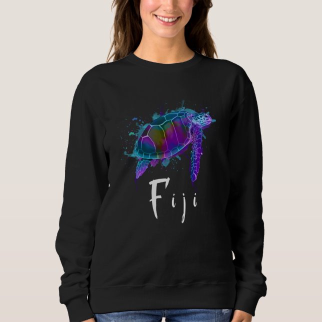 Sudadera Fiji Islands Watercolor Turtle Fiji Souvenir (Anverso)