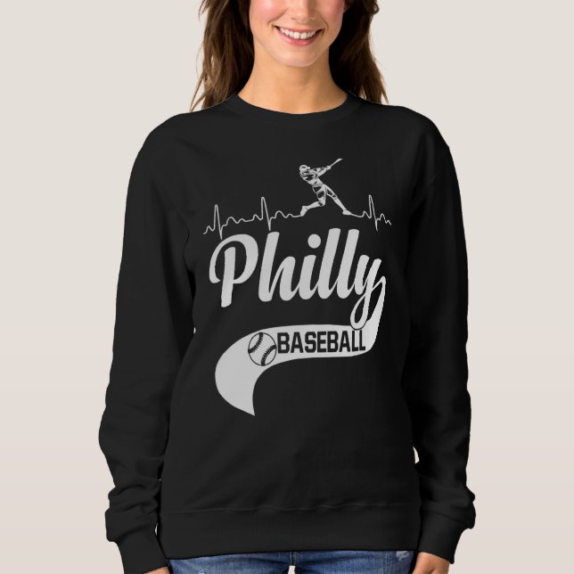 Sudadera Filadelfia Retro Baseball Heartbeat Vintage Phil (Anverso)