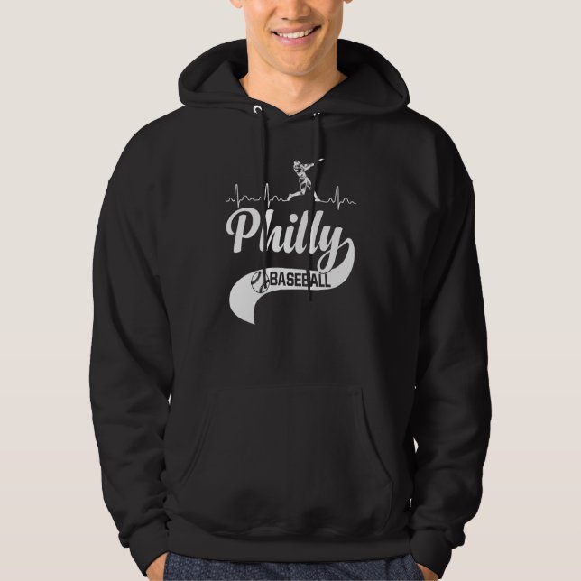 Sudadera Filadelfia Retro Baseball Heartbeat Vintage Phil (Anverso)