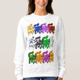 Sudadera Filas de patrón de gatito de gatitos de Navidad