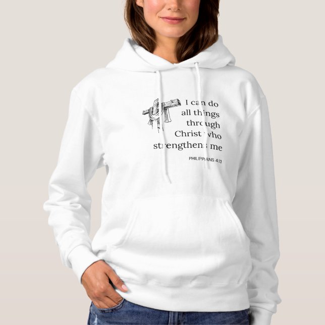 Sudadera Filipinas 4:13 Biblia Scripture KJV cita a mujeres (Anverso)