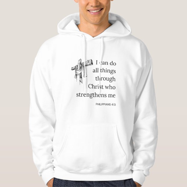 Sudadera Filipinas 4:13 Biblia Scripture KJV cita masculina (Anverso)