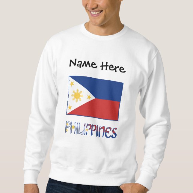 Sudadera Filipinas: Bandera filipina personalizada (Anverso)