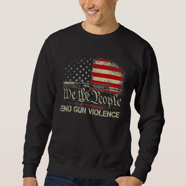 Sudadera Fin de la violencia de las armas Retro Bandera Est (Anverso)