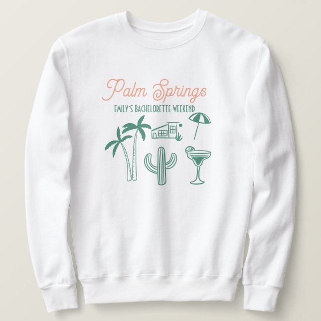 Sudadera Fin de semana de bachillerato rosado de Palm Sprin (Anverso del diseño)