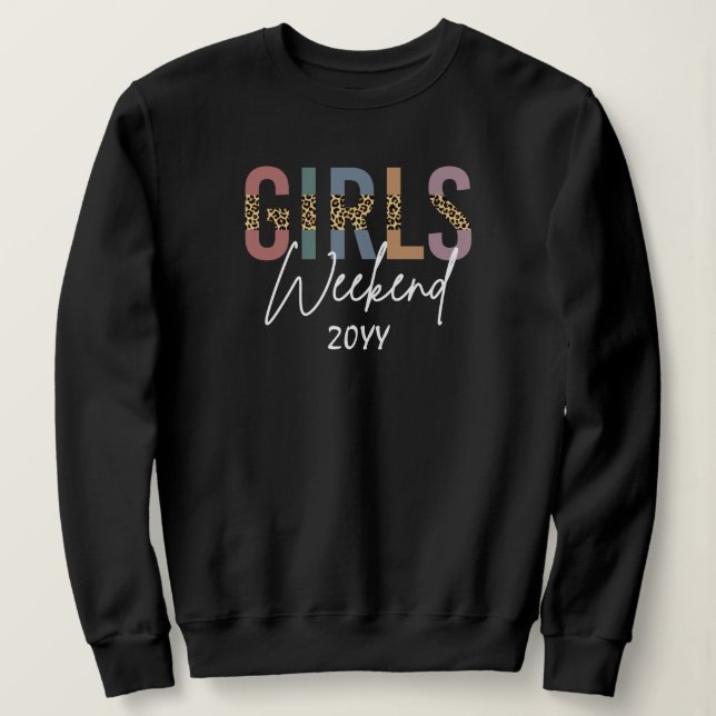 Sudadera Fin de semana de chicas estampado de guepardo esca (Anverso del diseño)
