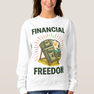 Sudadera Financial Freedom Beach Scene Wealth-Building
