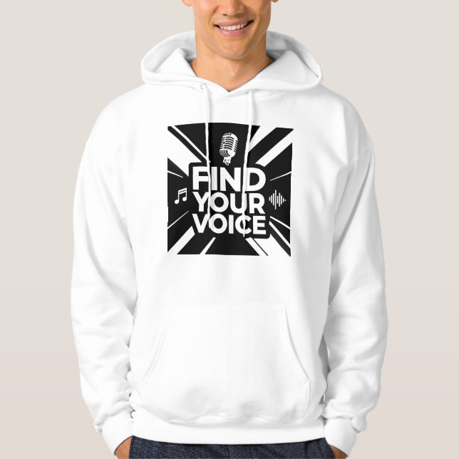 Sudadera Find Your Voice Microphone Podcast (Anverso)