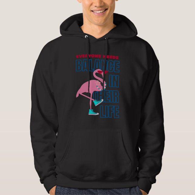 Sudadera Finding Flamingo balance  Positive Affirmation (Anverso)