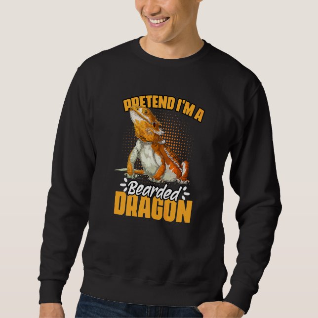 Sudadera Finge que soy un dragón barbudo Humor para un rept (Anverso)