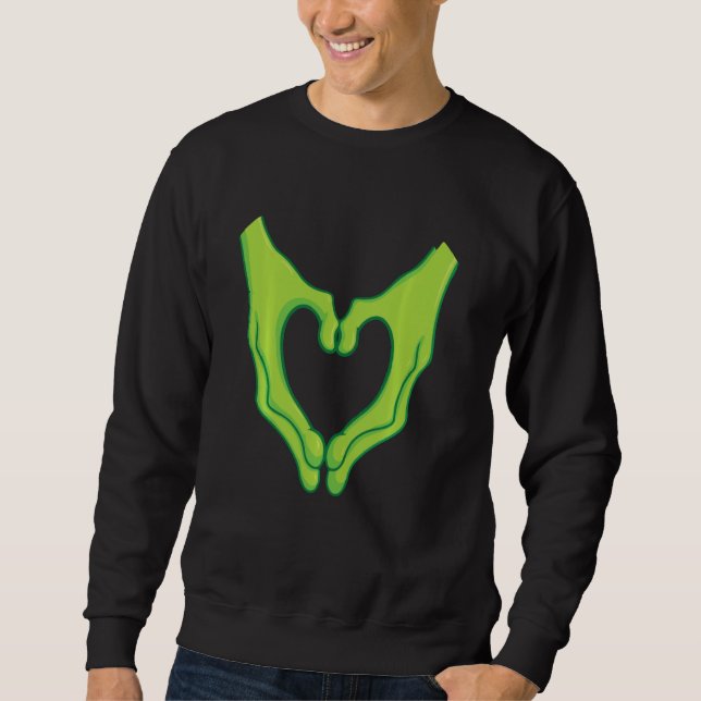 Sudadera Finger Heart Shape Halloween Alien Hand (Anverso)