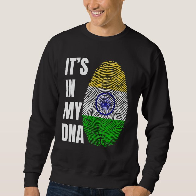 Sudadera Fingerprint DNA Biometry Indian Flag India (Anverso)