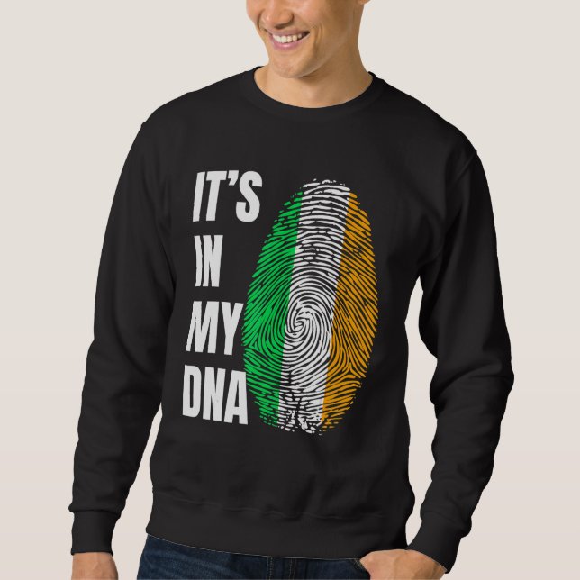 Sudadera Fingerprint DNA Biometry Irish Flag Ireland (Anverso)