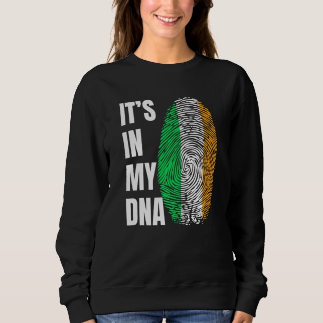 Sudadera Fingerprint DNA Biometry Irish Flag Ireland   (Anverso)