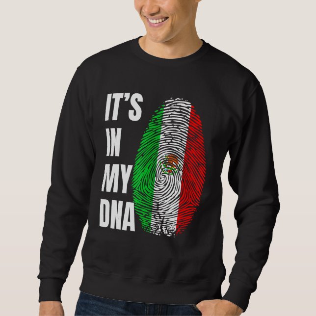 Sudadera Fingerprint DNA Biometry Mexican Flag Mexico (Anverso)