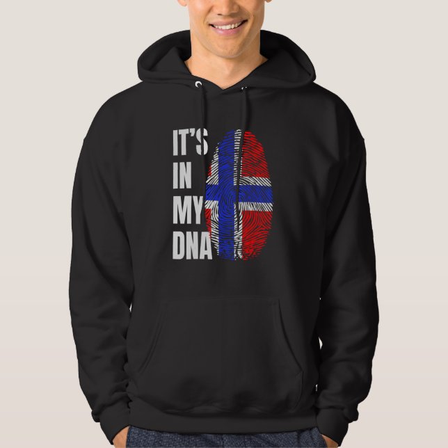 Sudadera Fingerprint DNA Biometry Norwegian Flag (Anverso)