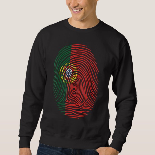 Sudadera Fingerprint Proud Portuguese Roots Portugal Flag (Anverso)