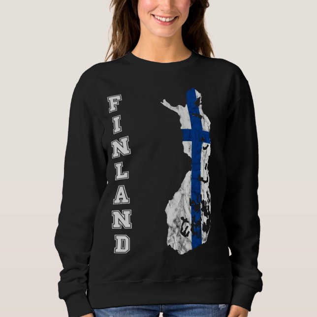 Sudadera Finland map outline Finland travel Scandinavia Sis (Anverso)