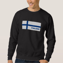 Finlandia con bandera finlandesa
