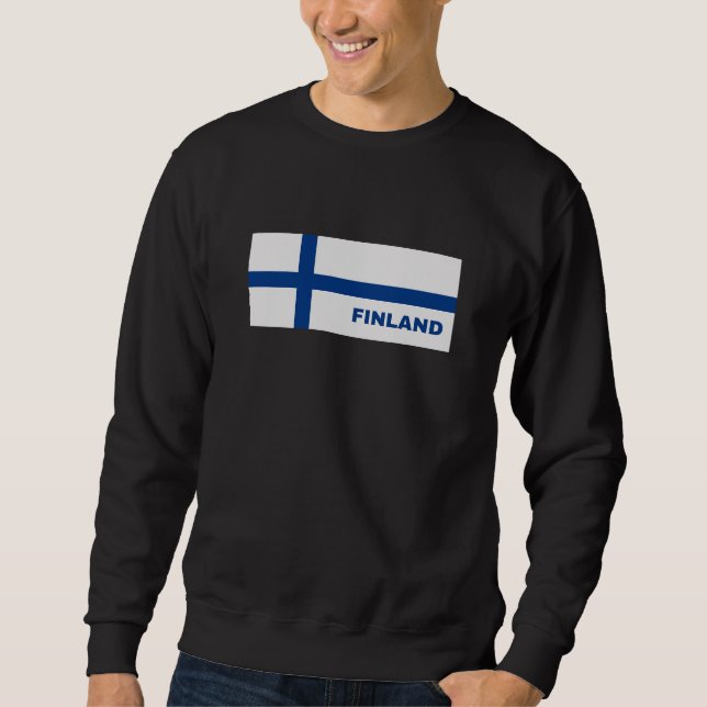 Sudadera Finlandia con bandera finlandesa (Anverso)