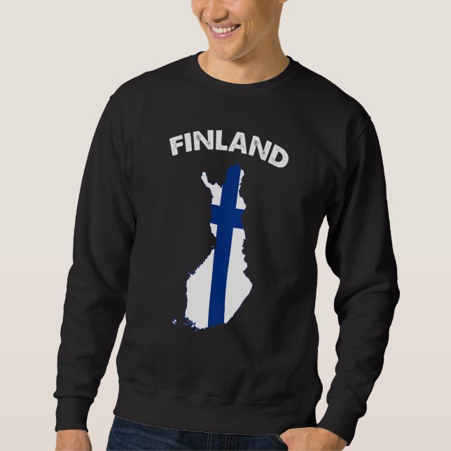 Sudadera Finlandia Mapa de bandera Apoyar a Finlandia (Anverso)