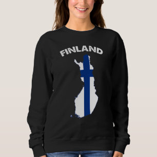 Sudadera Finlandia Mapa de bandera Apoyar a Finlandia