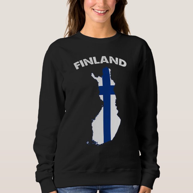 Sudadera Finlandia Mapa de bandera Apoyar a Finlandia (Anverso)