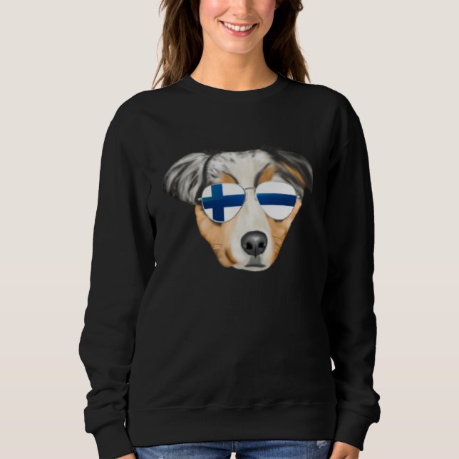 Sudadera Finnish Flag Australian Shepherd Dog Finland Pocke (Anverso)