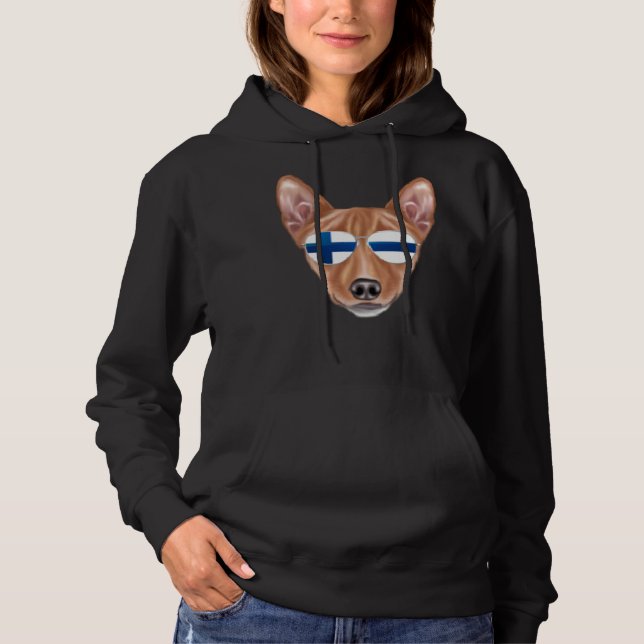 Sudadera Finnish Flag Basenji Dog Finland Pocket (Anverso)