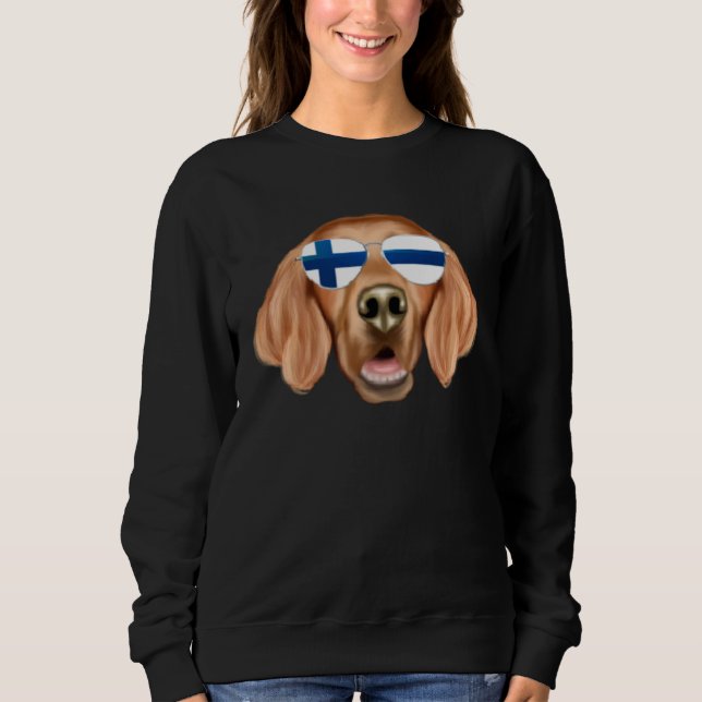 Sudadera Finnish Flag Irish Setter Dog Finland Pocket (Anverso)