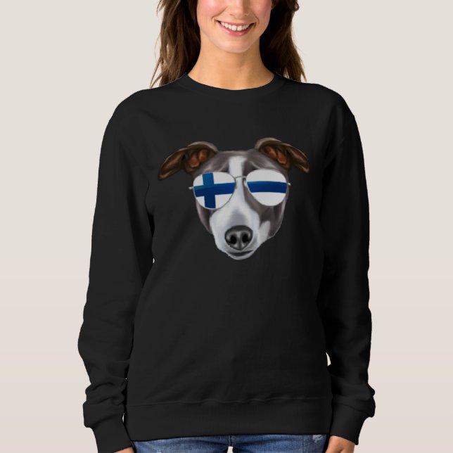Sudadera Finnish Flag Italian Greyhound Dog Finland Pocket (Anverso)