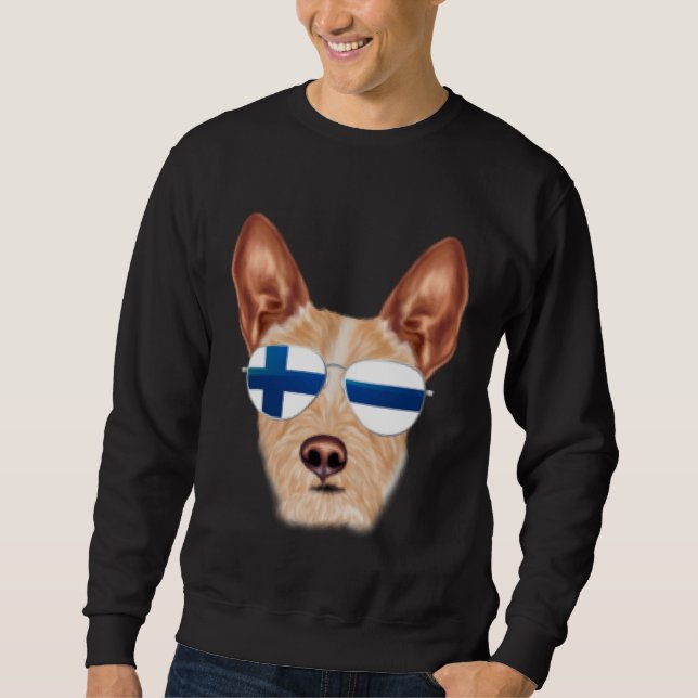Sudadera Finnish Flag Portuguese Podengo Pequeno Dog Finlan (Anverso)