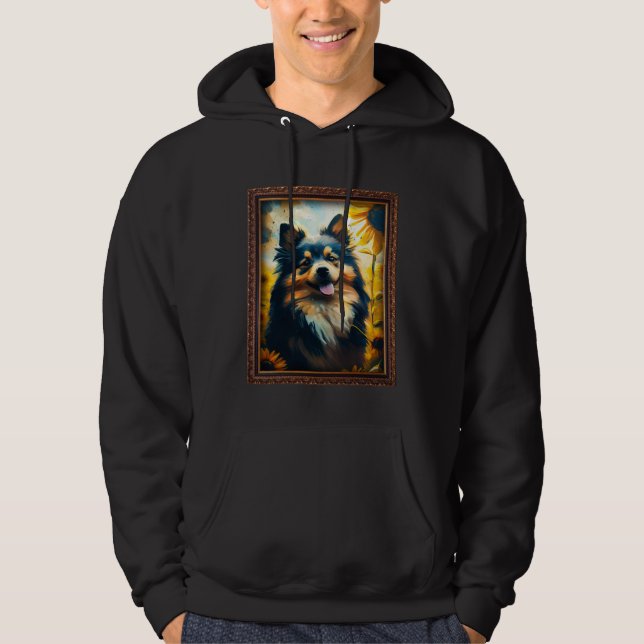 Sudadera Finnish Lapphund Painting Sunflower Flower Mom Wom (Anverso)