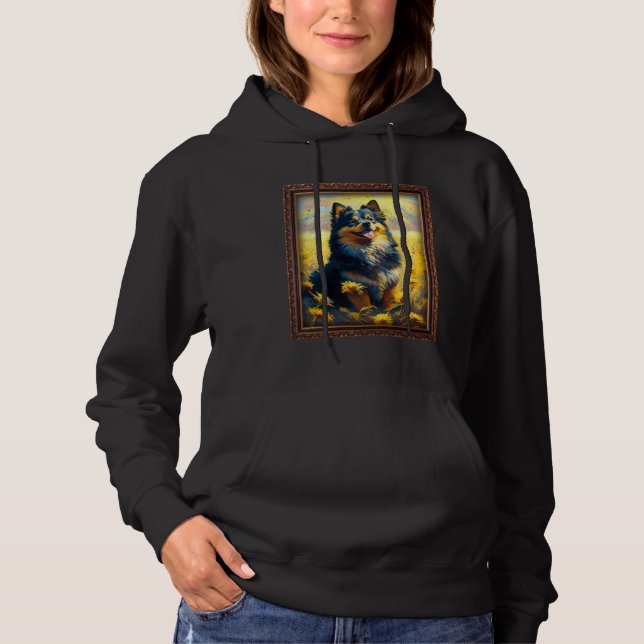 Sudadera Finnish Lapphund Painting Sunflower Flower Mom Wom (Anverso)