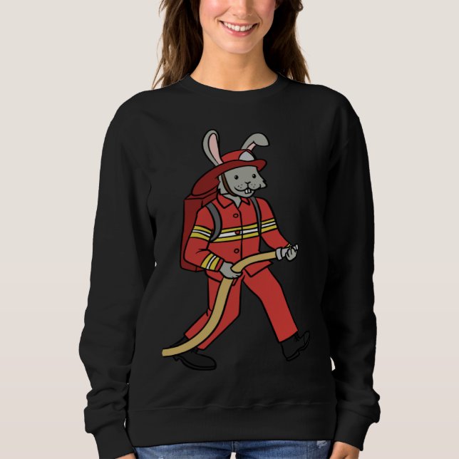 Sudadera Fire brigade rabbit rabbit firefighter (Anverso)