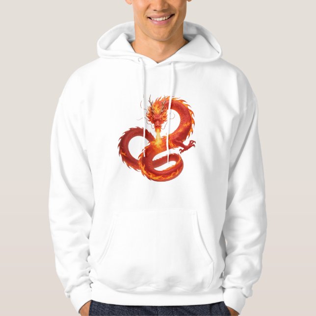 Sudadera Fire Dragon Fantasy Art Design, Mythical Creature  (Anverso)