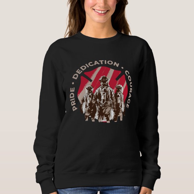 Sudadera Firefighter Dad Pride Dedication Courage Rescue Te (Anverso)