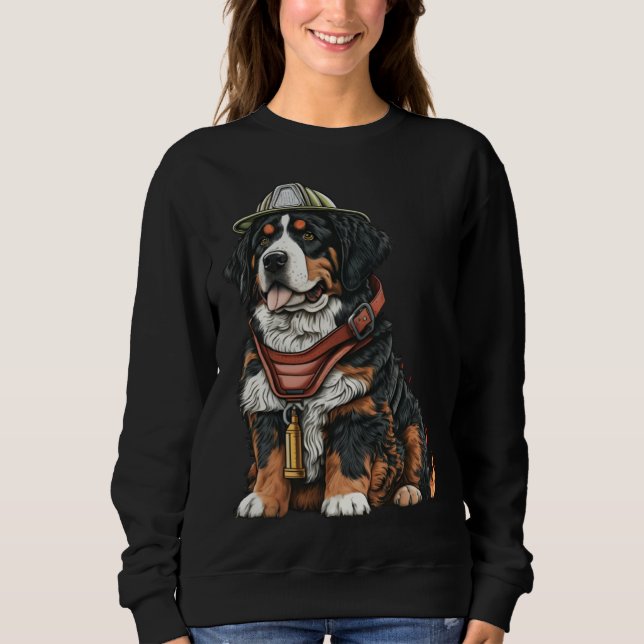 Sudadera FireFighter Dog For Bernese Mountain Dad Fire Figh (Anverso)