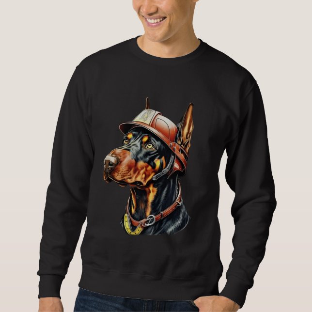 Sudadera FireFighter Dog For Doberman Pinscher Dad Fire Fig (Anverso)