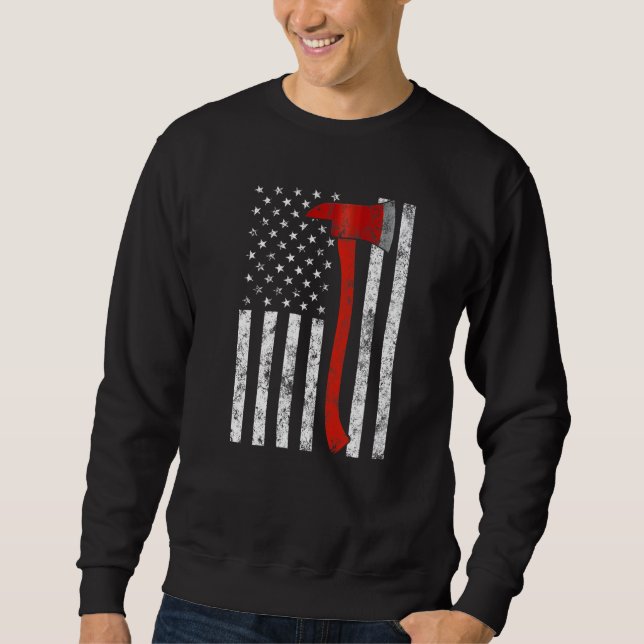 Sudadera Firefighter Fireman Firefighting Patriotic America (Anverso)