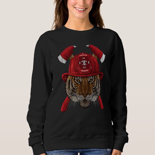 Sudadera Firefighter Tiger Fireman Boys Kids Fire Rescue Wi (Anverso)