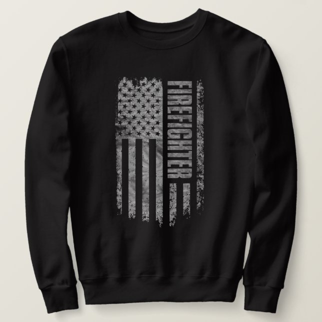 Sudadera Firefighter USA Flag Distressed design (Anverso del diseño)