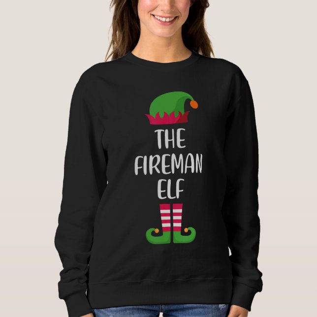 Sudadera Fireman Elf Family Matching Group Christmas Pajama (Anverso)