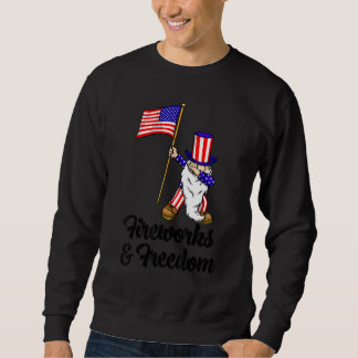 Sudadera Fireworks & Freedom Gnome Women America Flag Lov