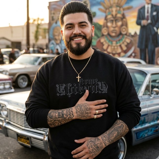Sudadera Firme Chicano Negro (Firme Chicano Black Sweatshirt)